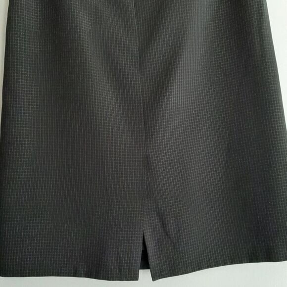 AK ANNE KLEIN / Classic Grid Check Knee Length Pencil Skirt Black Sz 10 - Picture 9 of 11
